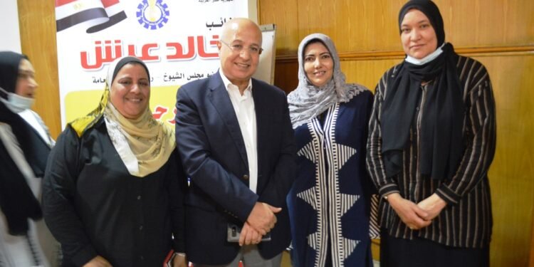 سيدات النقابة العامة يحتفلن بتعيين النائب خالد عيش بالشيوخ