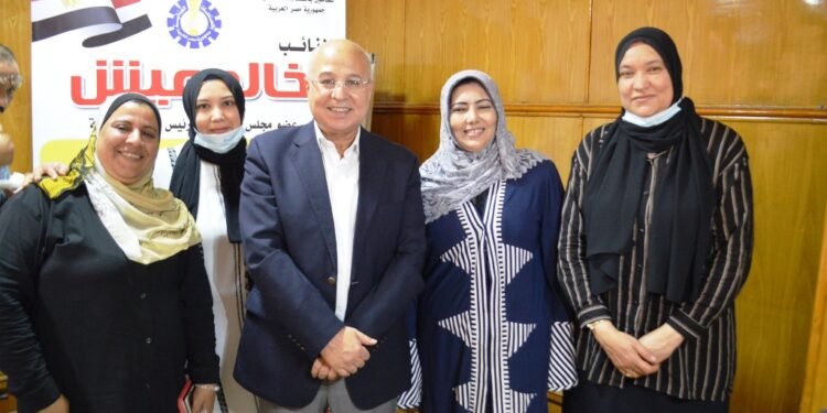 سيدات النقابة العامة يحتفلن بتعيين النائب خالد عيش بالشيوخ