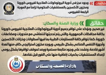 الحكومة تنفى وجود عجز فى أدوية بروتوكولات علاج كورونا ومخزون الأكسجين