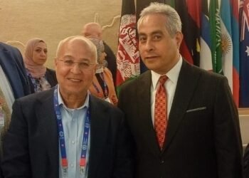 النائب خالد عيش ووزير العمل حسن شحاته من مؤتمر العمل الدولي بجنيف