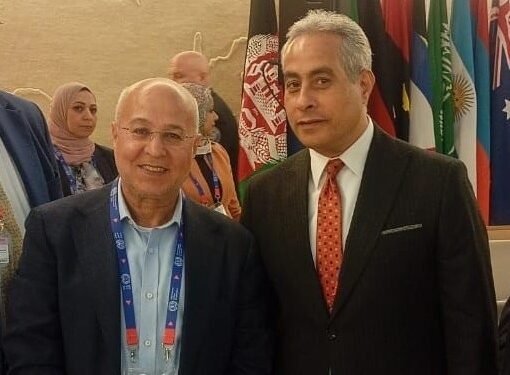 النائب خالد عيش ووزير العمل حسن شحاته من مؤتمر العمل الدولي بجنيف