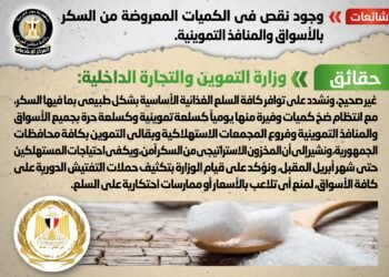 الحكومة تنفى وجود نقص فى كميات السكر المعروضة بالأسواق ومنافذ التموين